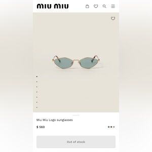 Miu Miu Gold Frame with Green Lenses Sunglasses. BRAND NEW. Retail $560